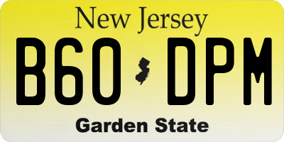 NJ license plate B60DPM