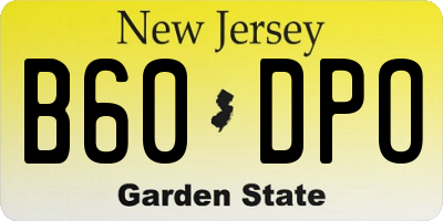 NJ license plate B60DPO