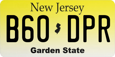 NJ license plate B60DPR