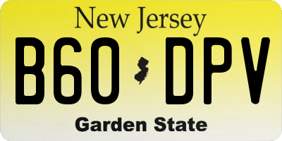 NJ license plate B60DPV