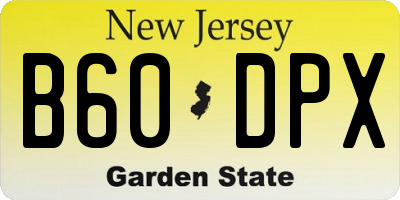 NJ license plate B60DPX