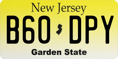 NJ license plate B60DPY