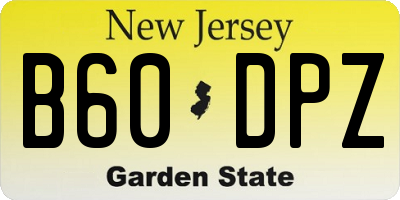 NJ license plate B60DPZ
