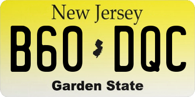 NJ license plate B60DQC
