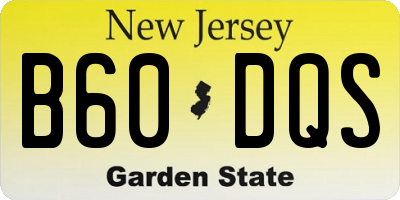 NJ license plate B60DQS