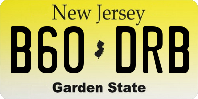 NJ license plate B60DRB
