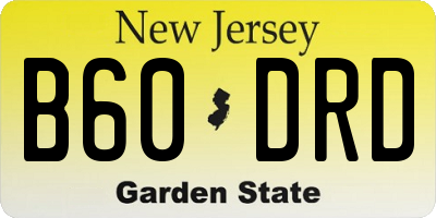 NJ license plate B60DRD