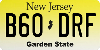 NJ license plate B60DRF