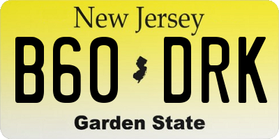 NJ license plate B60DRK