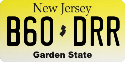 NJ license plate B60DRR