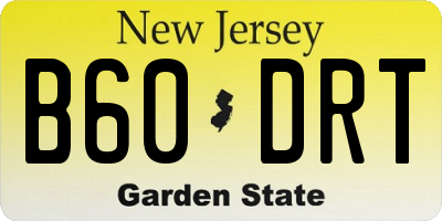 NJ license plate B60DRT
