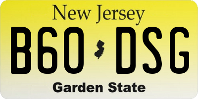 NJ license plate B60DSG