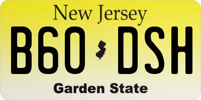 NJ license plate B60DSH