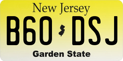 NJ license plate B60DSJ