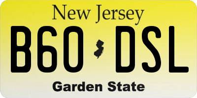 NJ license plate B60DSL