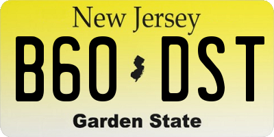 NJ license plate B60DST