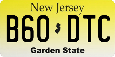 NJ license plate B60DTC