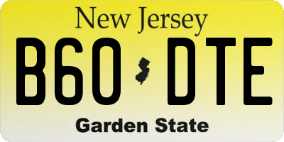 NJ license plate B60DTE