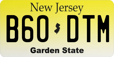 NJ license plate B60DTM
