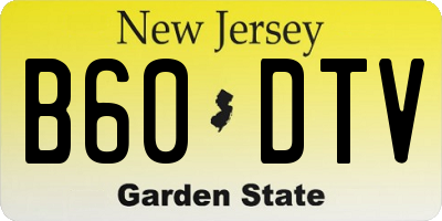 NJ license plate B60DTV
