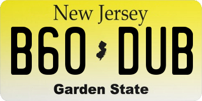 NJ license plate B60DUB