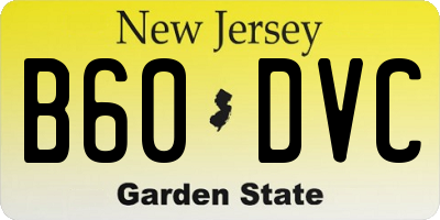 NJ license plate B60DVC