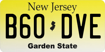 NJ license plate B60DVE