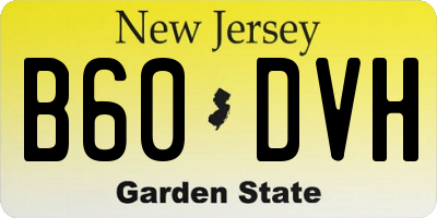 NJ license plate B60DVH