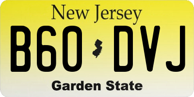 NJ license plate B60DVJ