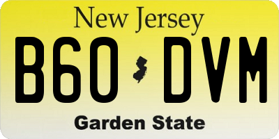 NJ license plate B60DVM