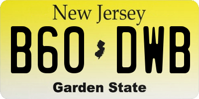 NJ license plate B60DWB