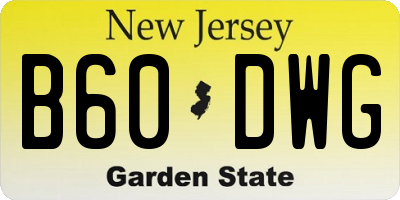 NJ license plate B60DWG
