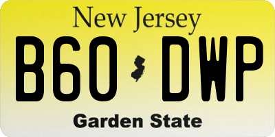 NJ license plate B60DWP