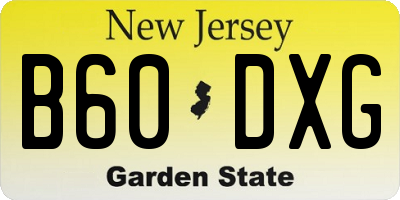 NJ license plate B60DXG