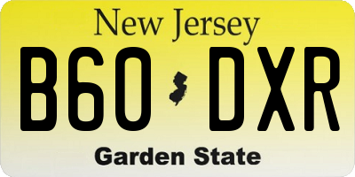 NJ license plate B60DXR