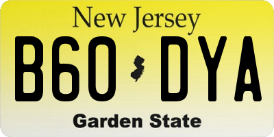 NJ license plate B60DYA