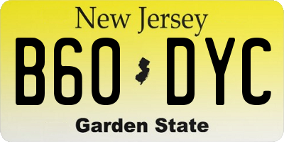 NJ license plate B60DYC