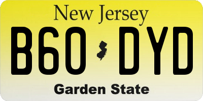 NJ license plate B60DYD