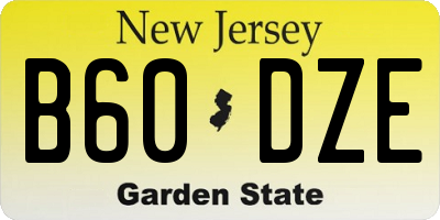 NJ license plate B60DZE