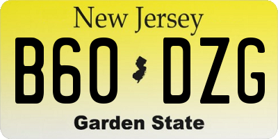 NJ license plate B60DZG