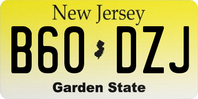 NJ license plate B60DZJ