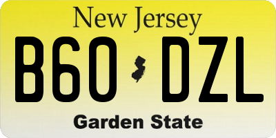 NJ license plate B60DZL