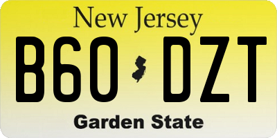 NJ license plate B60DZT