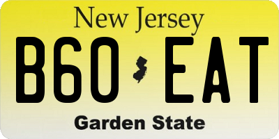 NJ license plate B60EAT