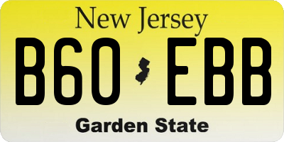 NJ license plate B60EBB