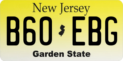 NJ license plate B60EBG