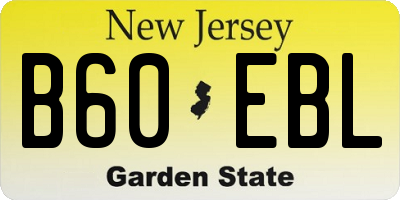NJ license plate B60EBL