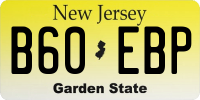 NJ license plate B60EBP
