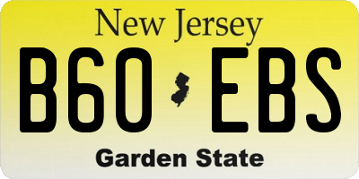 NJ license plate B60EBS