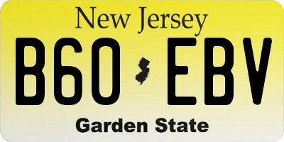 NJ license plate B60EBV